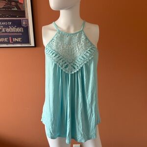 BLUETIME light blue halter style tank top